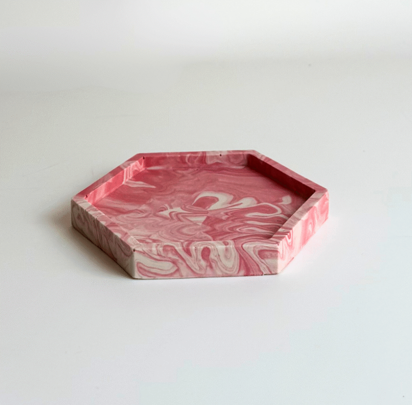 Vide poche hexagonal rose