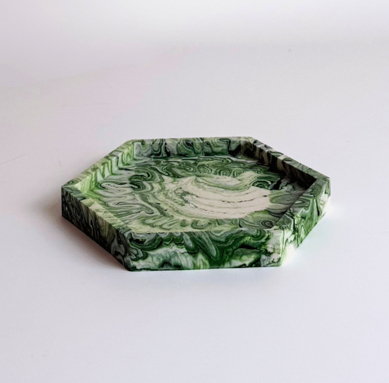 Vide poche hexagonal vert
